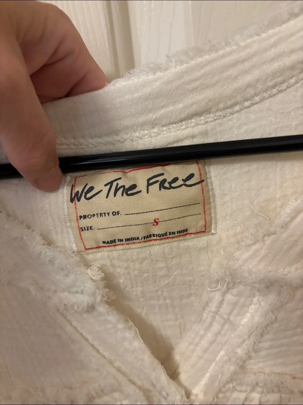 Free People Cream Gauze Button-Up Peasant Top